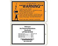 Warning Hoist Lifting Tags (WT-1441)