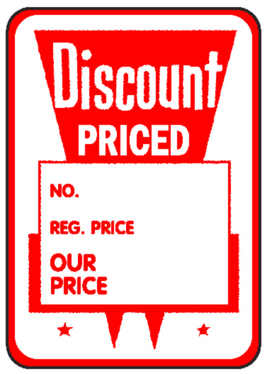 CLEARANCE Price Point Stickers Tags Bright Red SALE REDUCED Sticky Labels